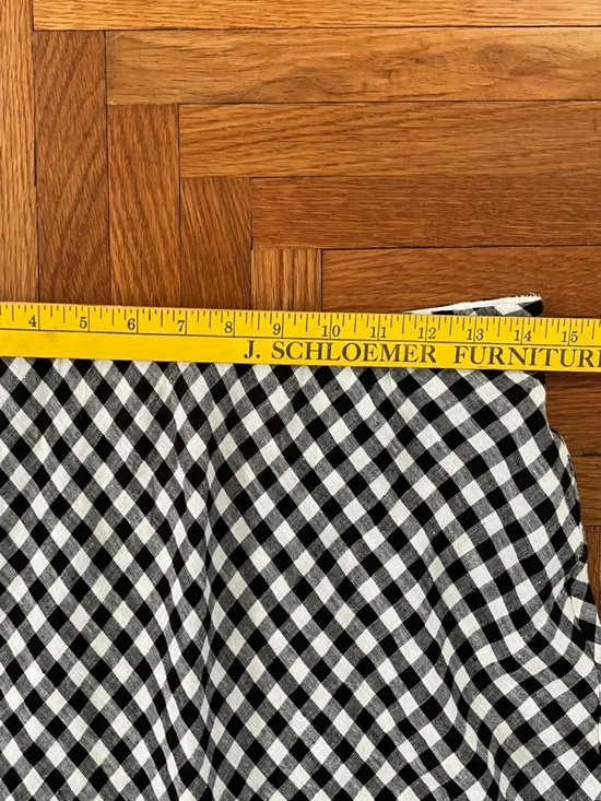 J. Crew Black and White Gingham A-Line Linen Skirt - Picture 2 of 4